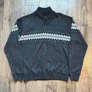 Stillwater Supply Co. Vintage Y2K Fair Isle Quarter Zip Sweater XL